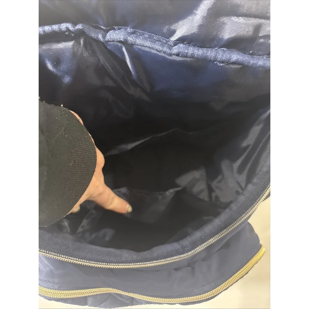 LITTLE‎ ME Navy/Gold Tote Diaper Bag Backpack 6 Pocket